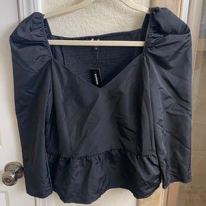 Express Peplum Black Blouse